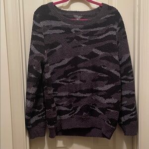 Barefoot Dreams Black and Gray Crew Neck Sweater
